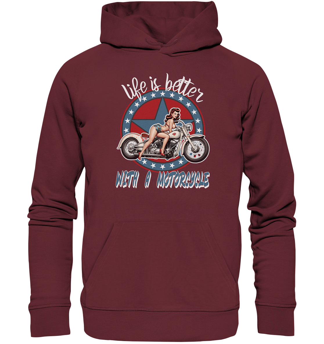 life is better with a motorcycle - Retro Design I - Organic Hoodie