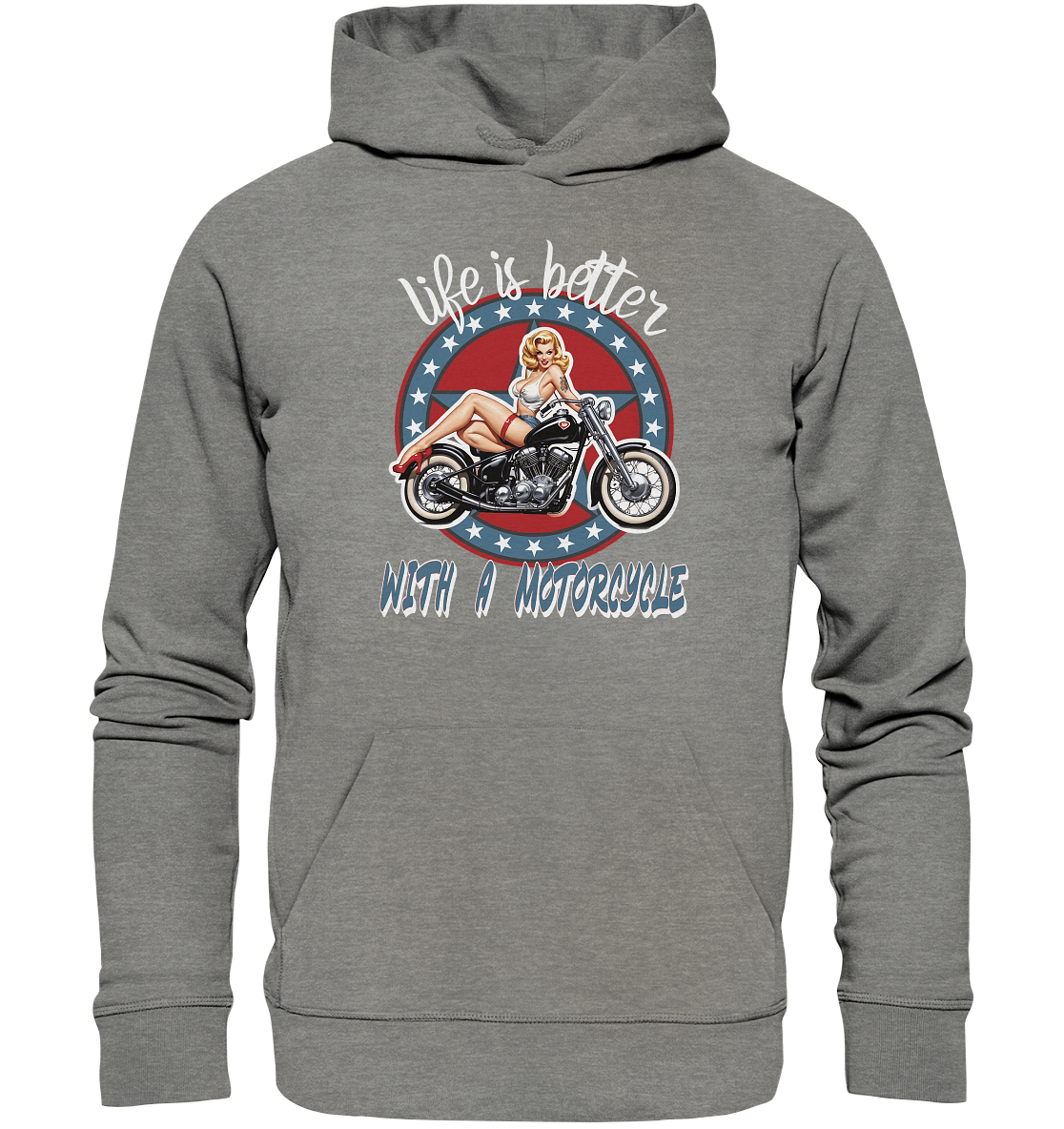 life is better with a motorcycle - Retro Design III - Organic Hoodie