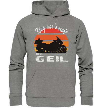 Goldwinger Spruch - Klug war`s nicht aber geil - Organic Hoodie