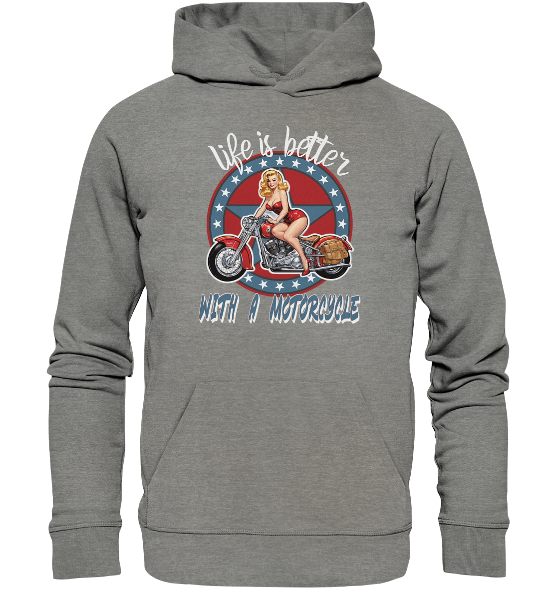 life is better with a motorcycle - Retro Design II - Organic Hoodie