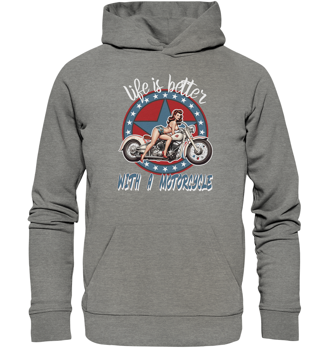 life is better with a motorcycle - Retro Design I - Organic Hoodie