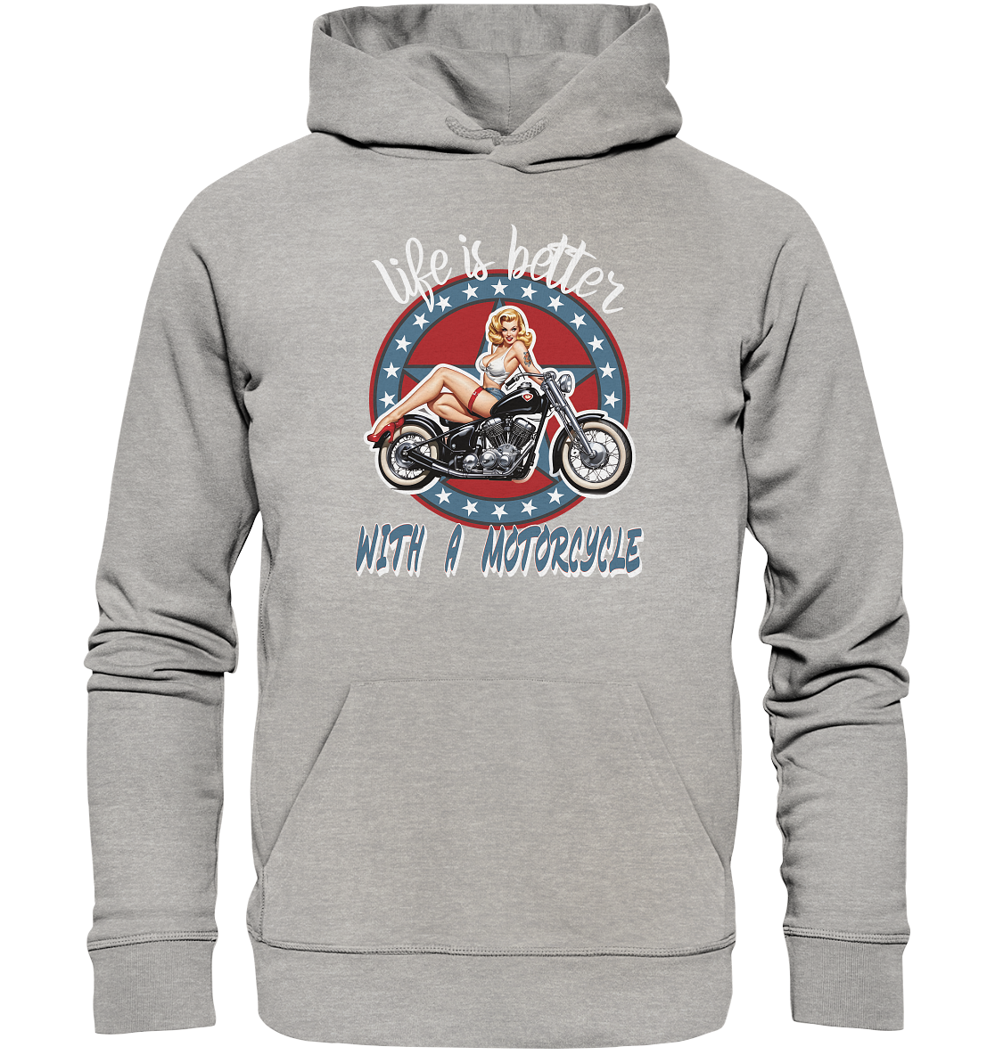 life is better with a motorcycle - Retro Design III - Organic Hoodie