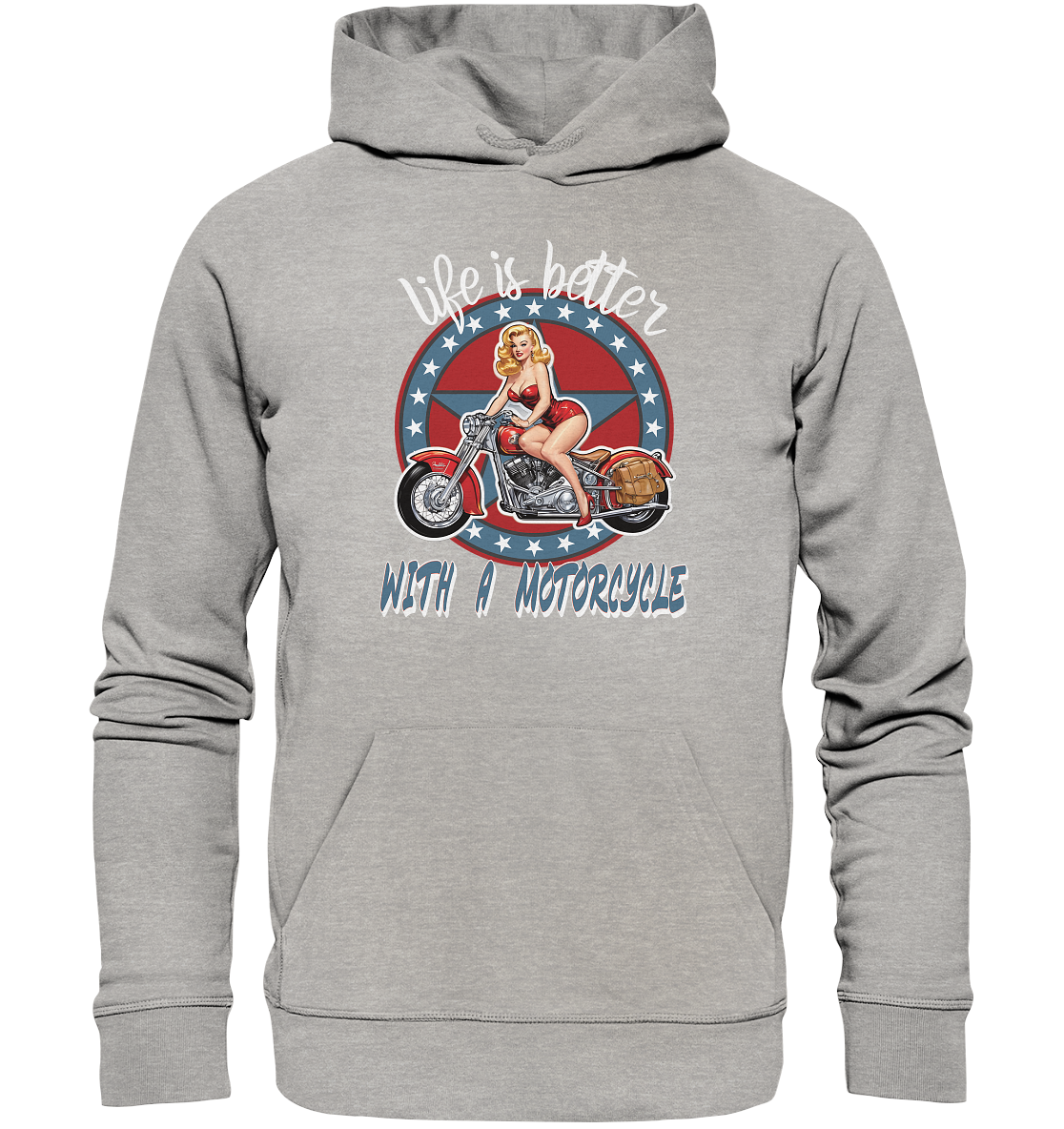 life is better with a motorcycle - Retro Design II - Organic Hoodie