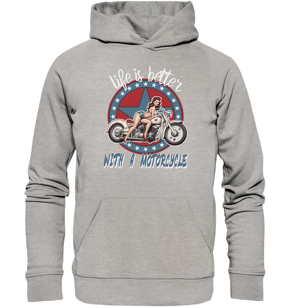 life is better with a motorcycle - Retro Design I - Organic Hoodie