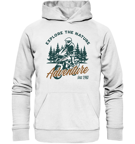 Explore the Nature - Adventure Bike 1980 - Organic Hoodie