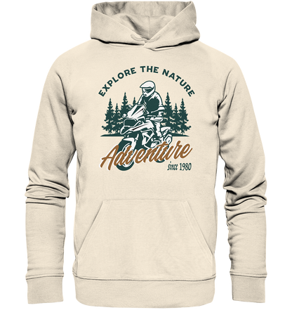 Explore the Nature - Adventure Bike 1980 - Organic Hoodie