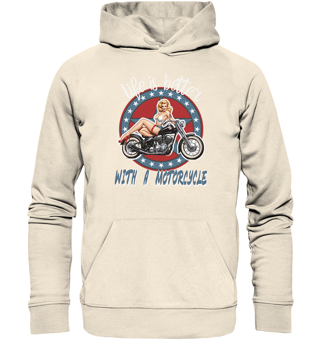 life is better with a motorcycle - Retro Design III - Organic Hoodie
