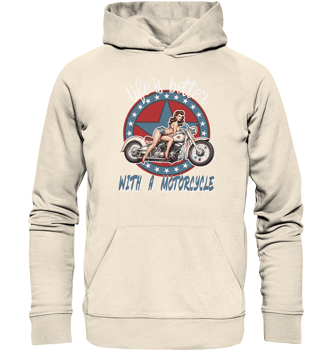 life is better with a motorcycle - Retro Design I - Organic Hoodie