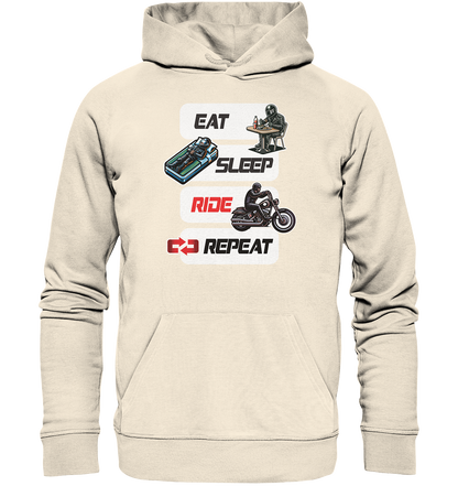 Eat Sleep Ride Repeat  - lustiger Biker Spruch Chopper - Organic Hoodie