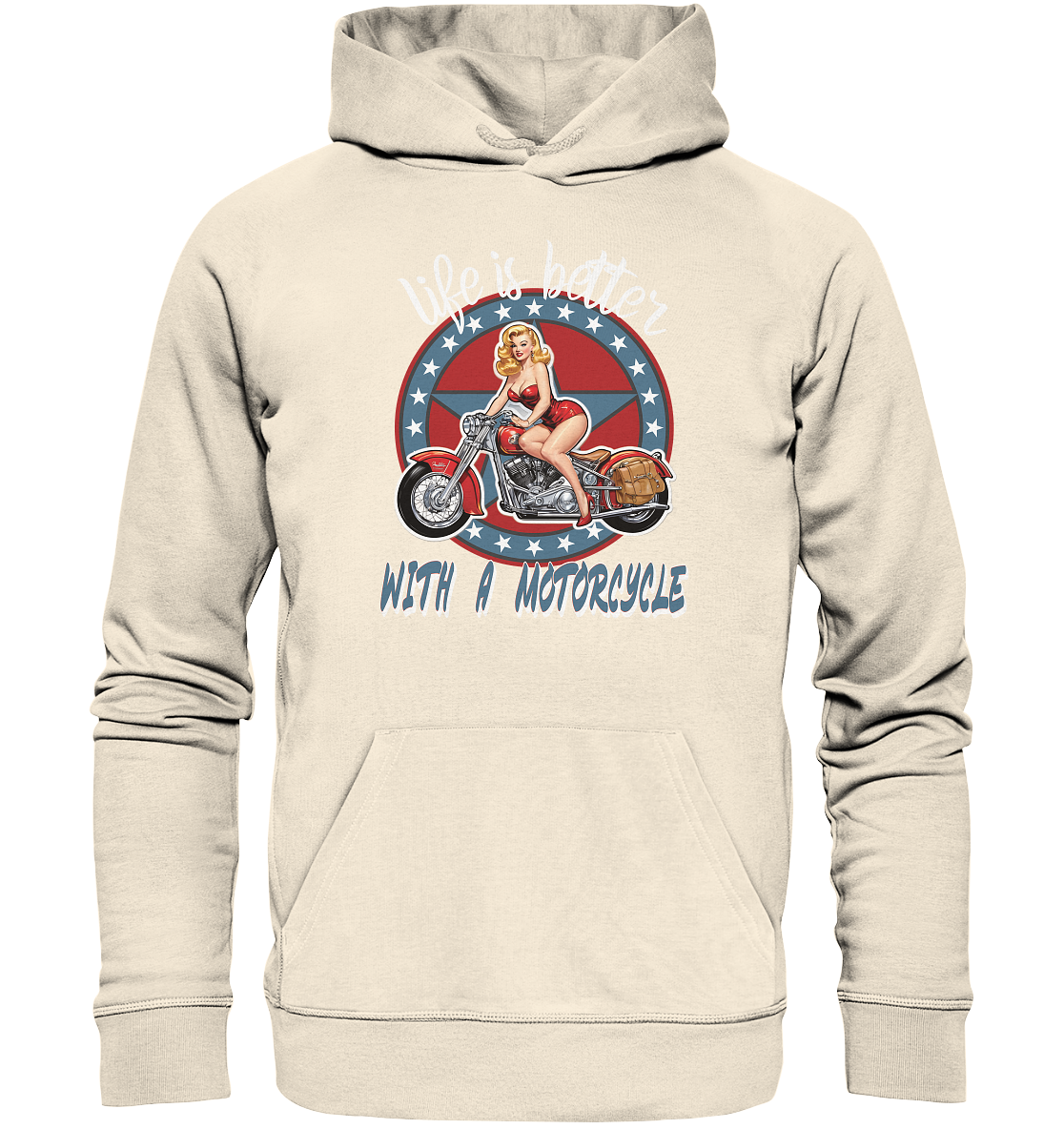 life is better with a motorcycle - Retro Design II - Organic Hoodie