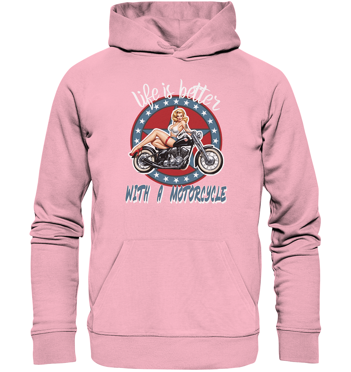 life is better with a motorcycle - Retro Design III - Organic Hoodie