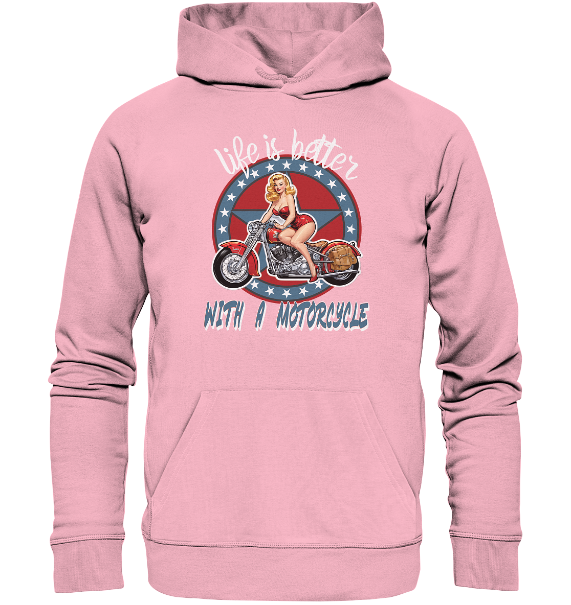life is better with a motorcycle - Retro Design II - Organic Hoodie