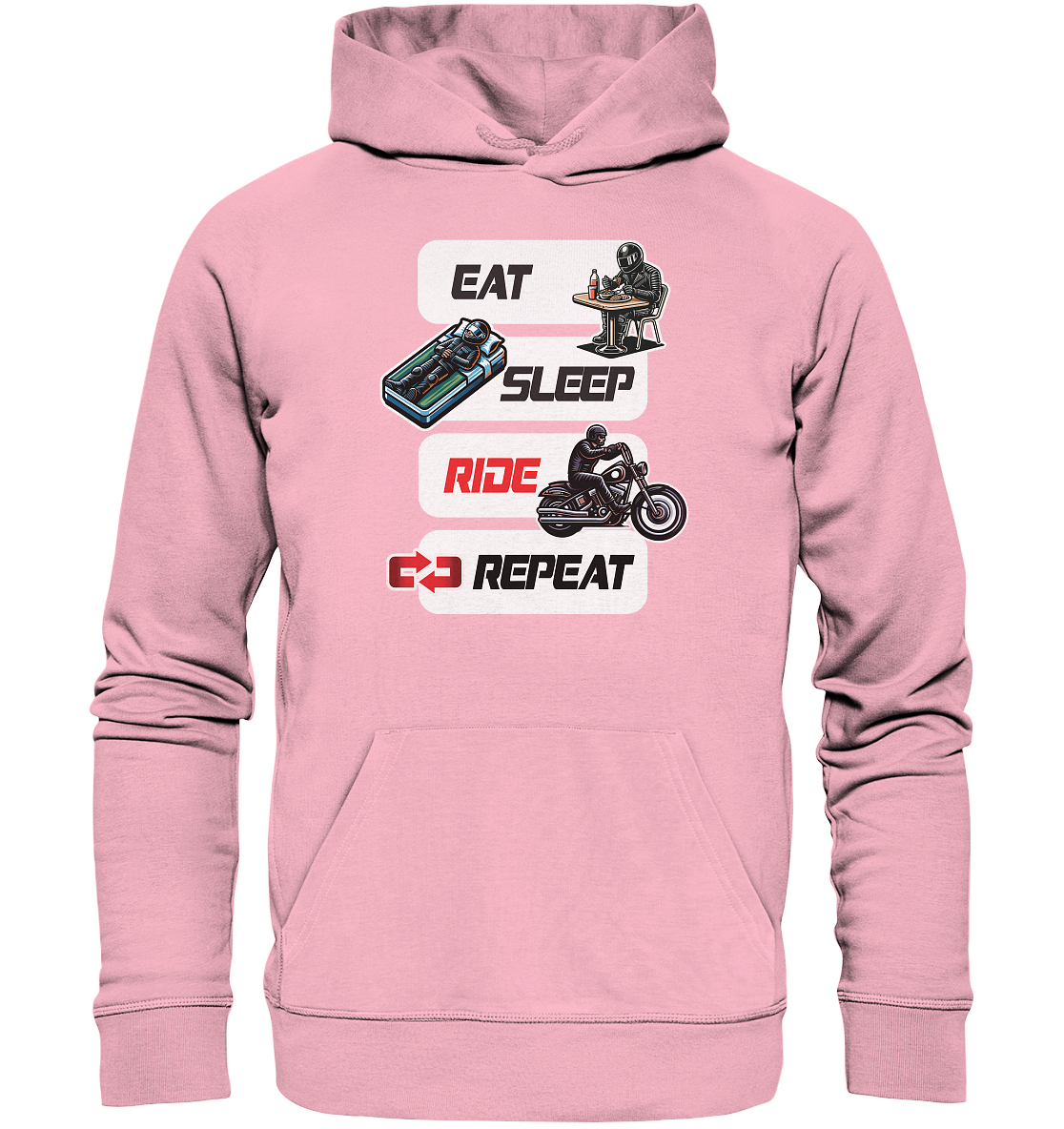 Eat Sleep Ride Repeat  - lustiger Biker Spruch Chopper - Organic Hoodie
