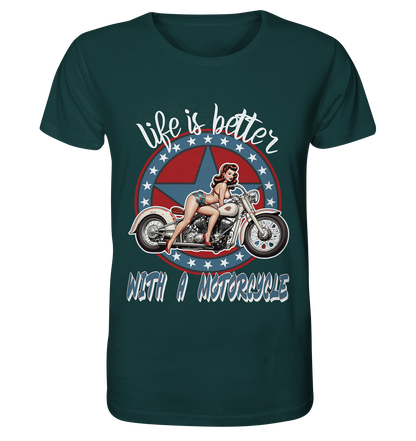 life is better with a motorcycle - Retro Design I - Organic Shirt