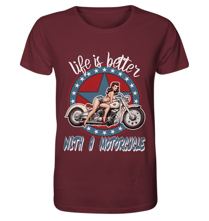 life is better with a motorcycle - Retro Design I - Organic Shirt