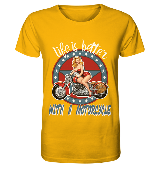 life is better with a motorcycle - Retro Design II - Organic Shirt