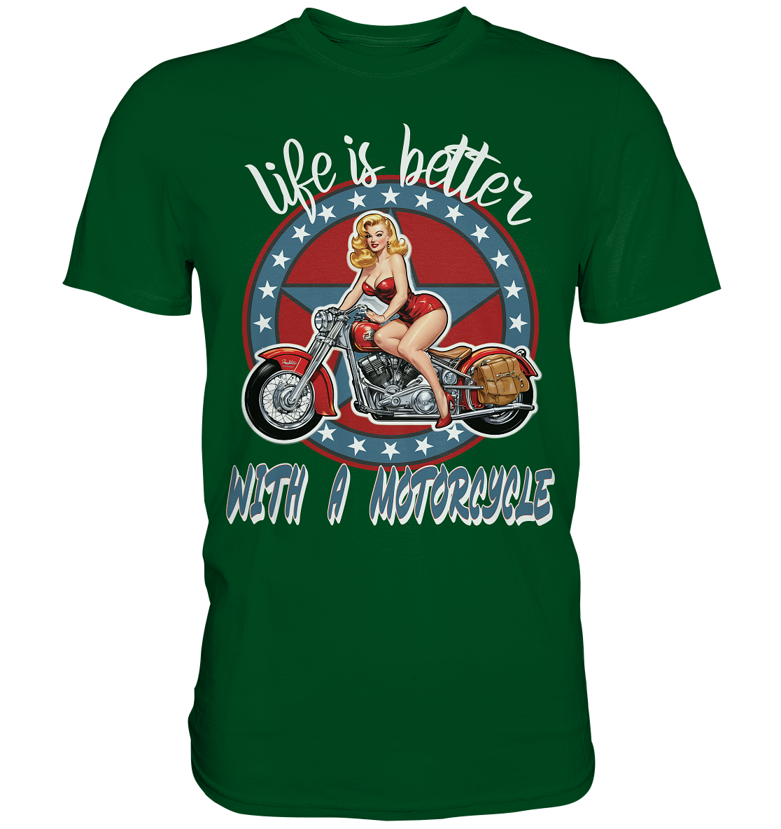 life is better with a motorcycle - Retro Design II - Premium Shirt