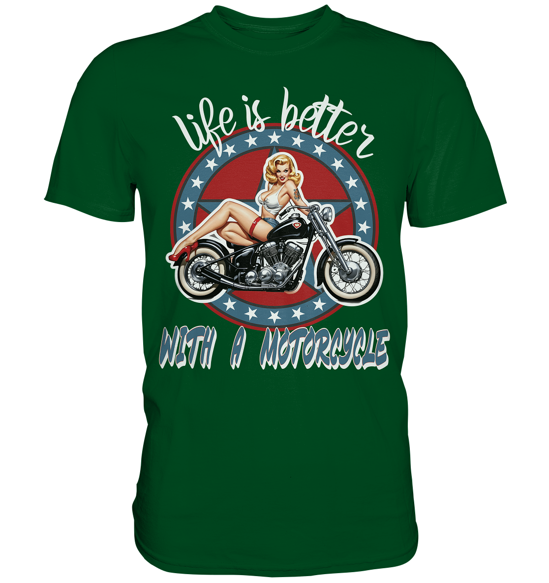 life is better with a motorcycle - Retro Design III - Premium Shirt
