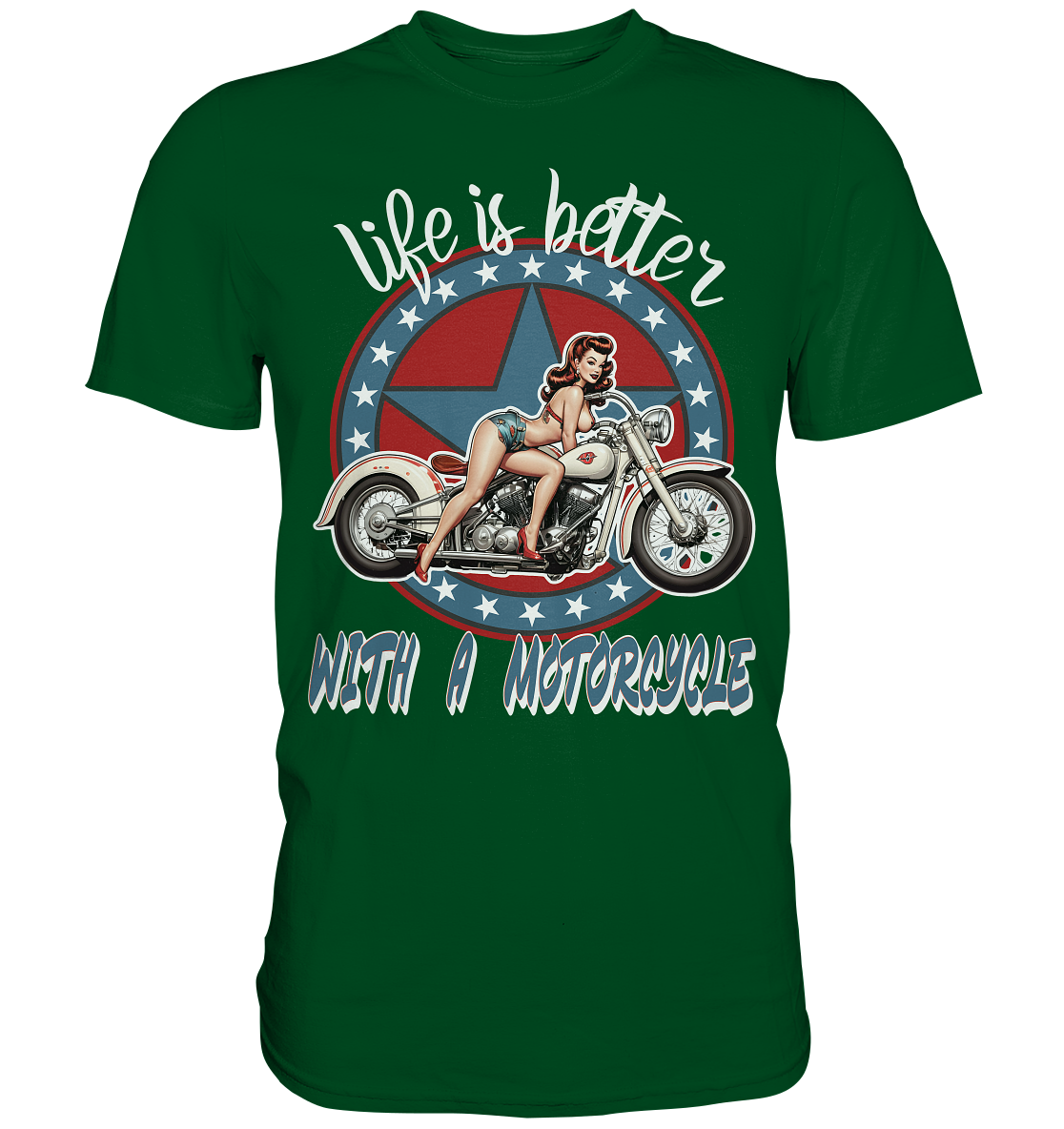 life is better with a motorcycle - Retro Design I - Premium Shirt