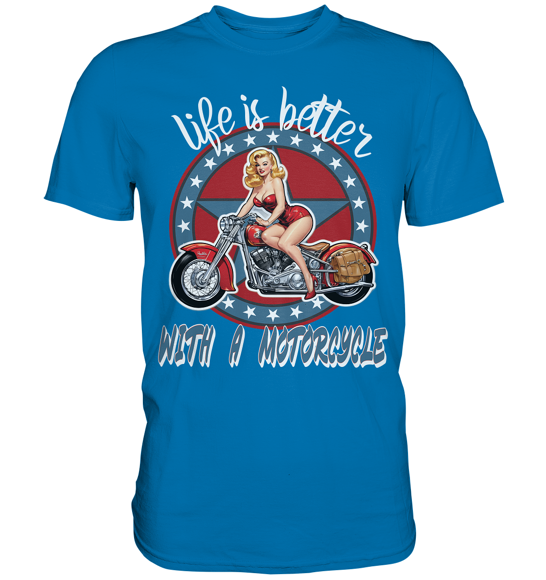 life is better with a motorcycle - Retro Design II - Premium Shirt