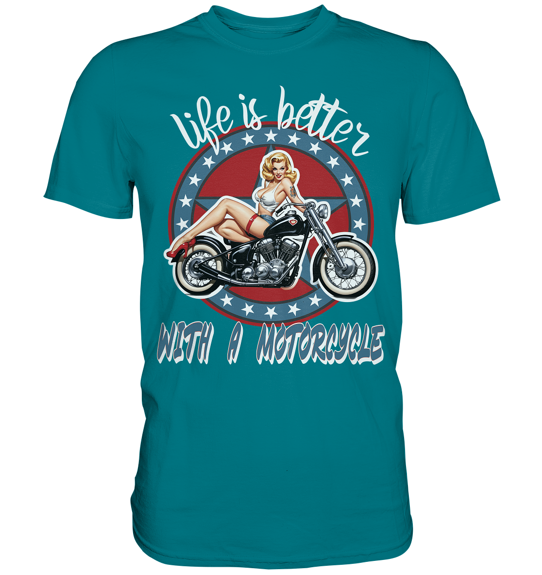 life is better with a motorcycle - Retro Design III - Premium Shirt