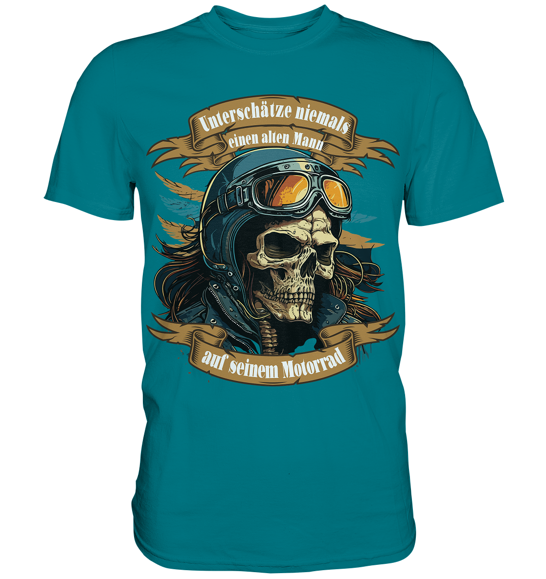 Unterschätze niemals einen alten Mann auf seinem Motorrad - Premium Shirt