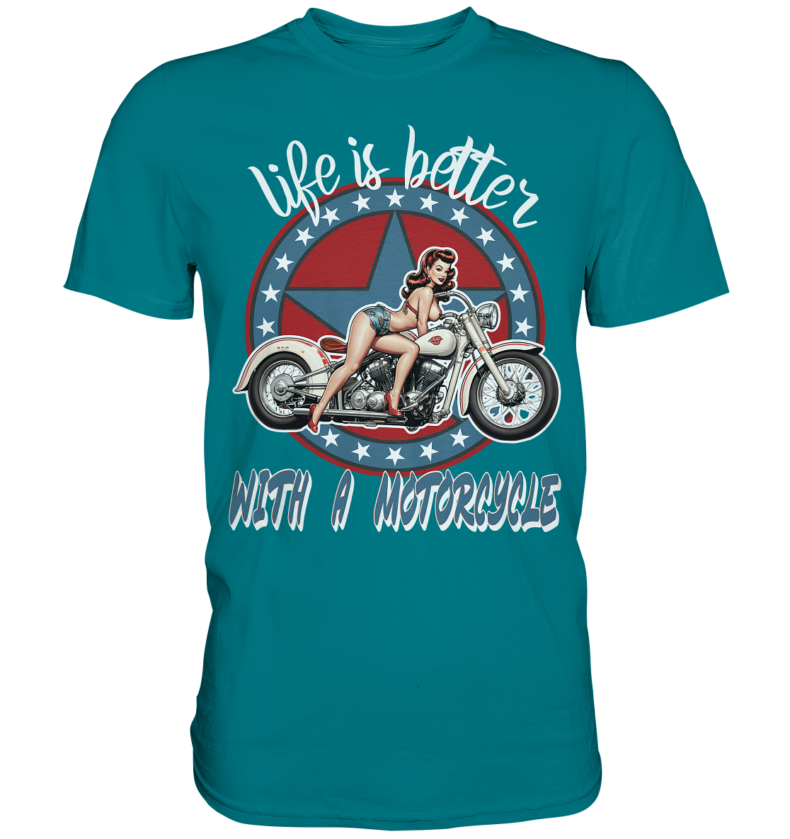 life is better with a motorcycle - Retro Design I - Premium Shirt