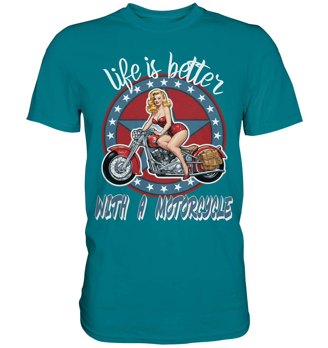 life is better with a motorcycle - Retro Design II - Premium Shirt