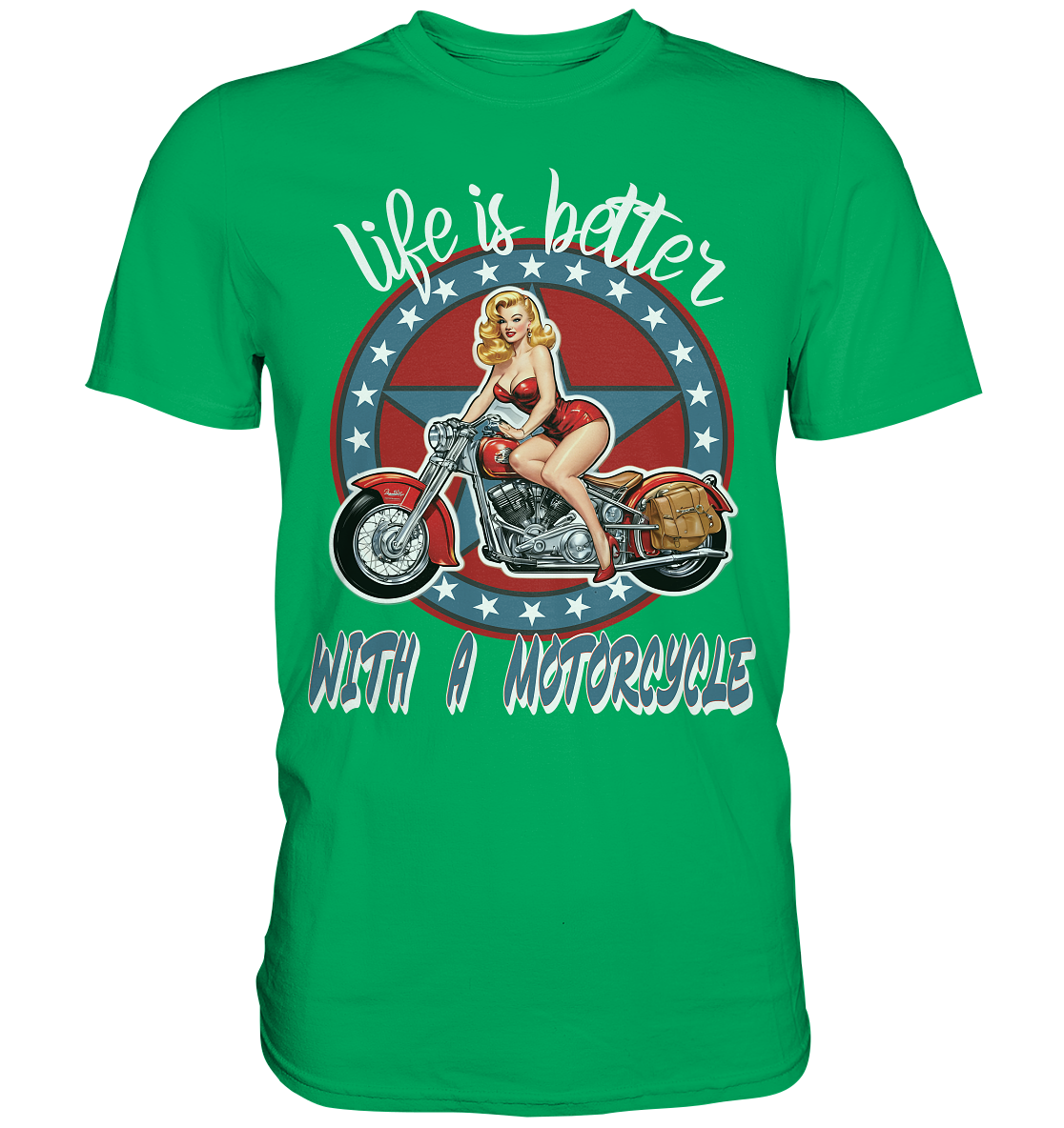 life is better with a motorcycle - Retro Design II - Premium Shirt