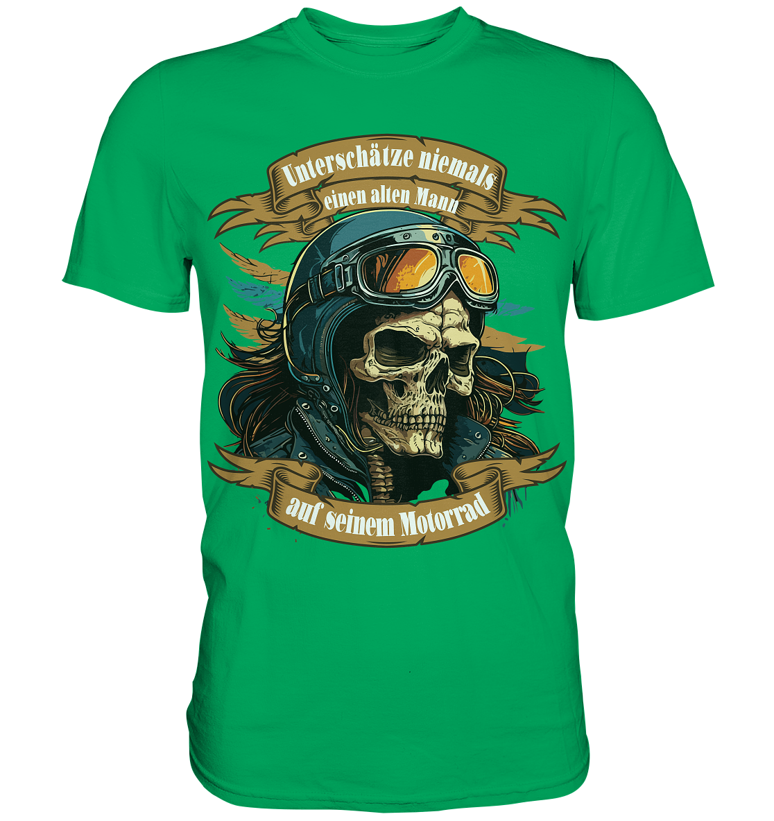 Unterschätze niemals einen alten Mann auf seinem Motorrad - Premium Shirt