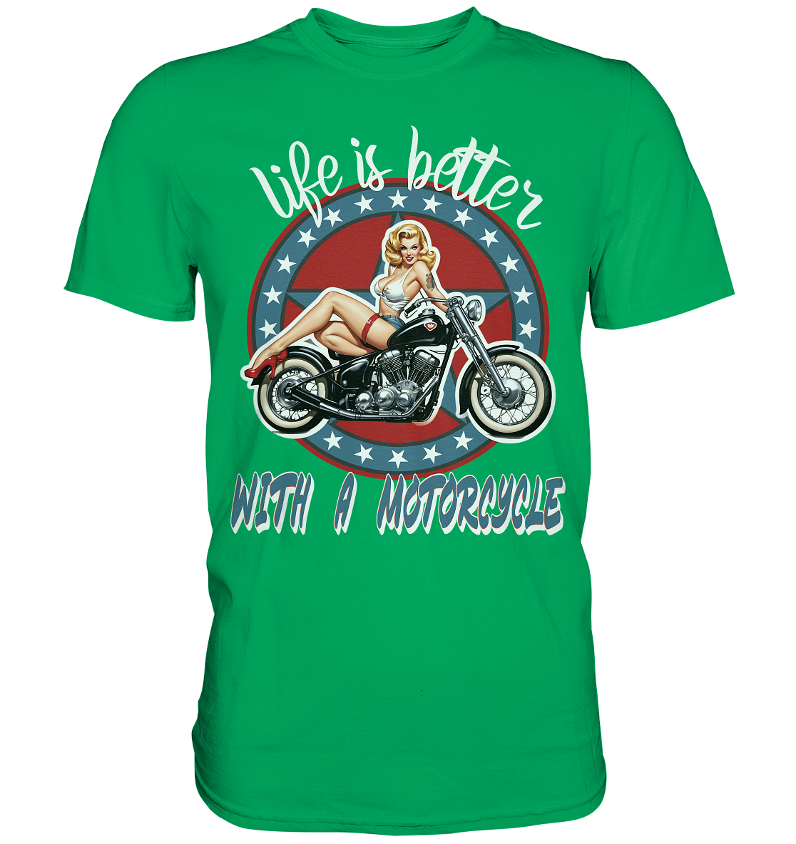 life is better with a motorcycle - Retro Design III - Premium Shirt