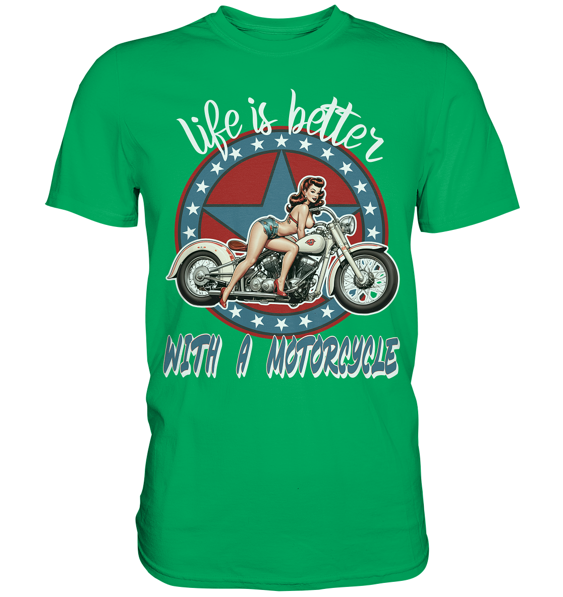life is better with a motorcycle - Retro Design I - Premium Shirt