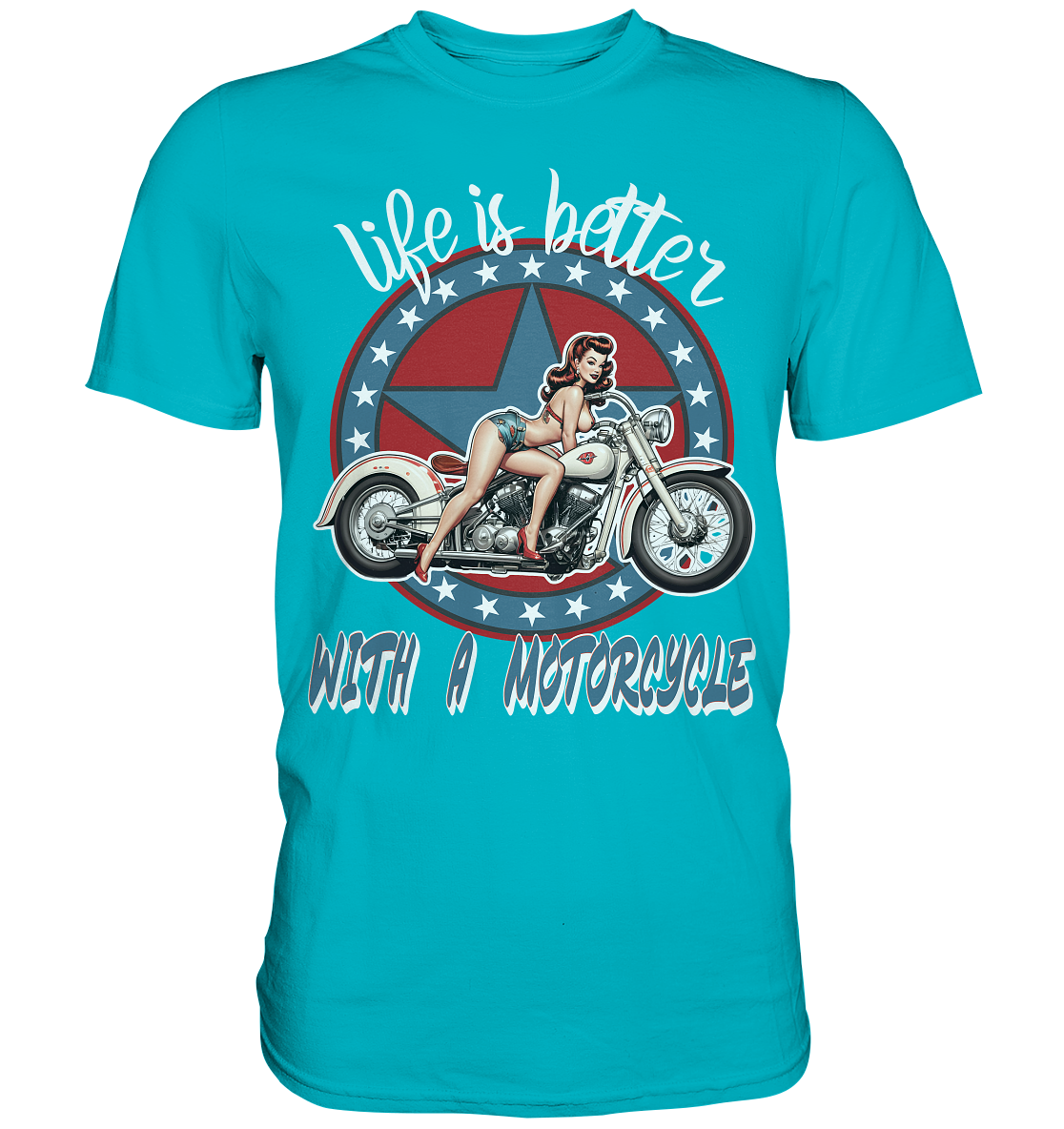 life is better with a motorcycle - Retro Design I - Premium Shirt
