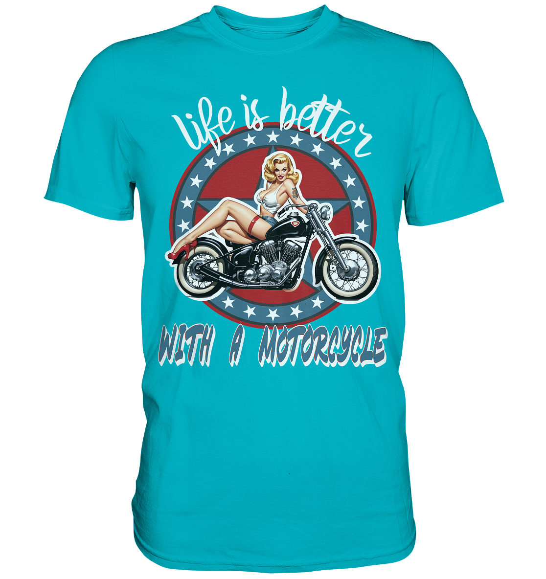 life is better with a motorcycle - Retro Design III - Premium Shirt