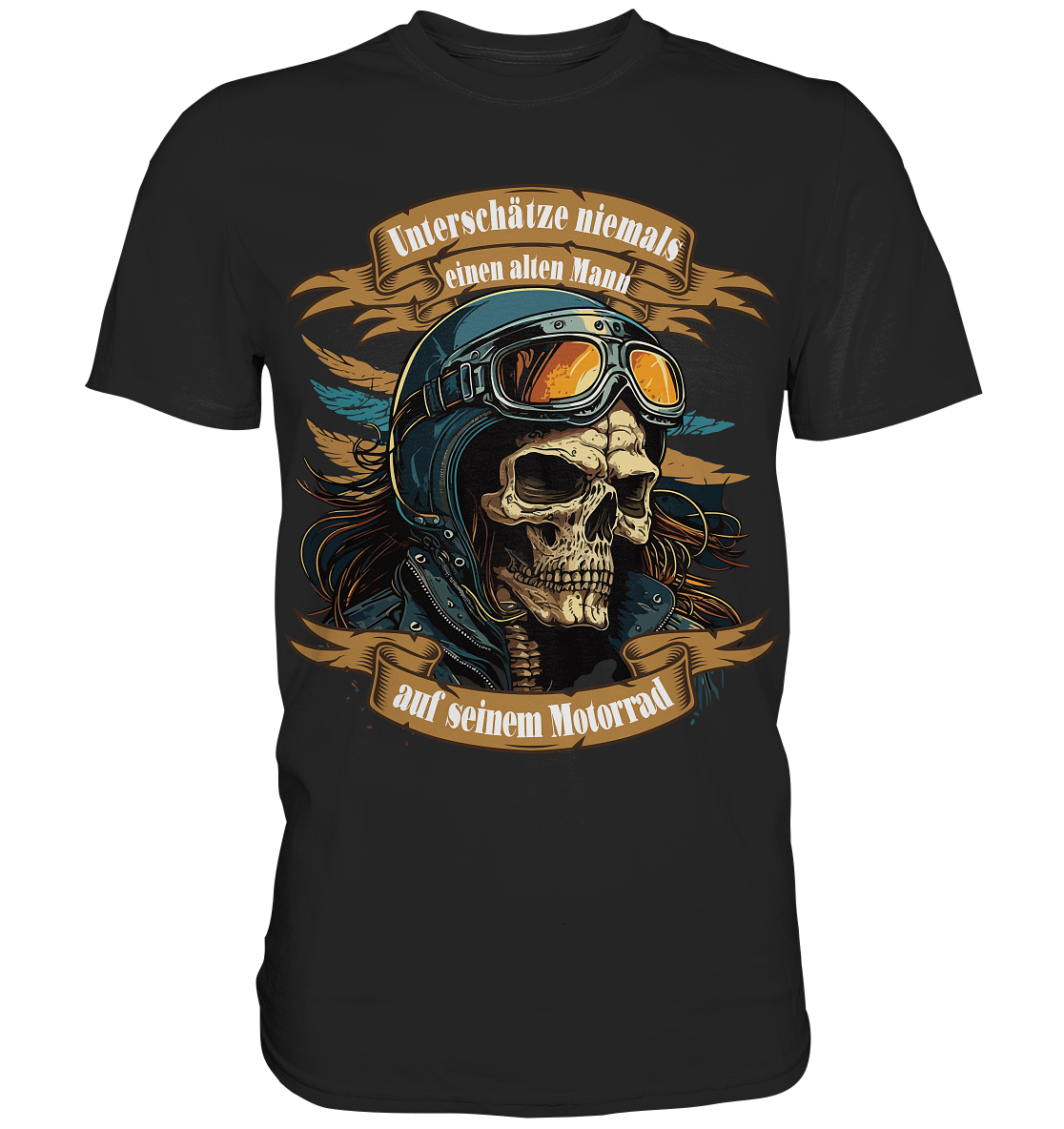 Unterschätze niemals einen alten Mann auf seinem Motorrad - Premium Shirt