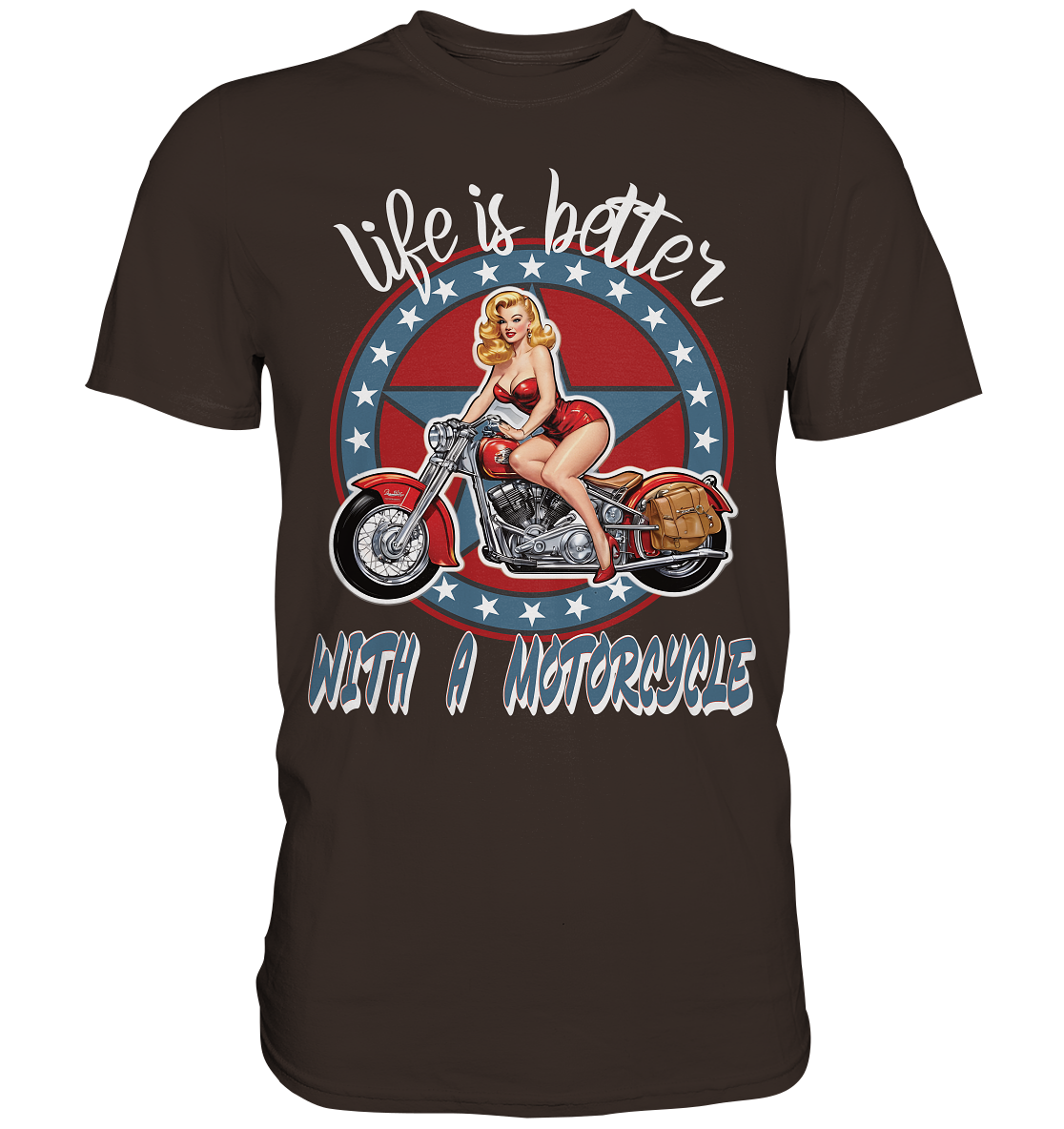 life is better with a motorcycle - Retro Design II - Premium Shirt