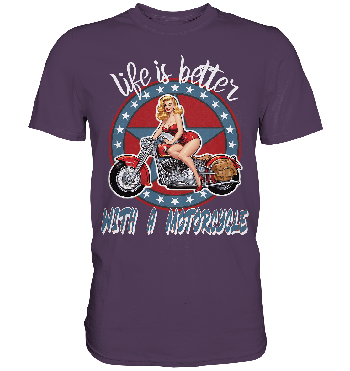 life is better with a motorcycle - Retro Design II - Premium Shirt
