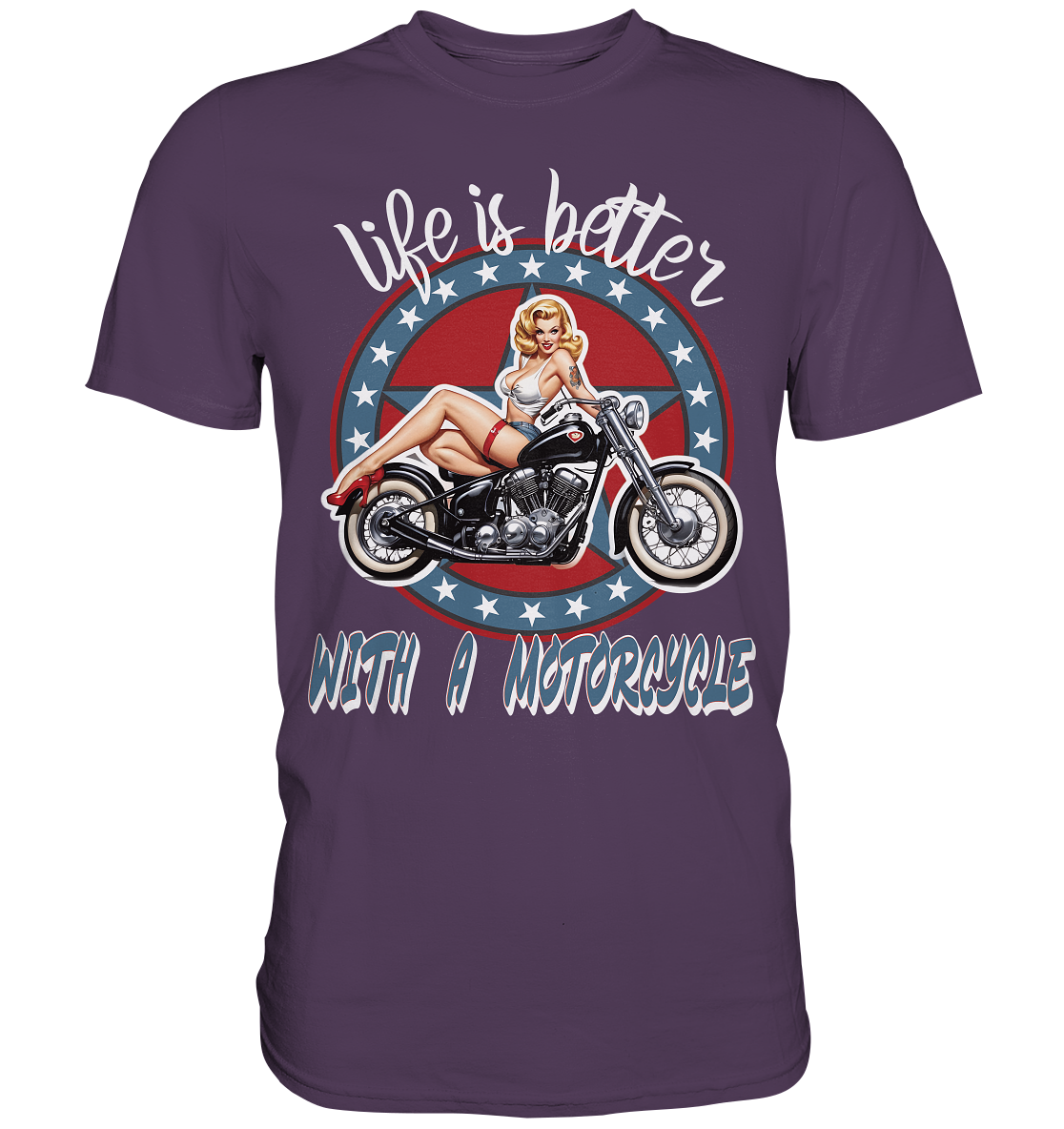 life is better with a motorcycle - Retro Design III - Premium Shirt