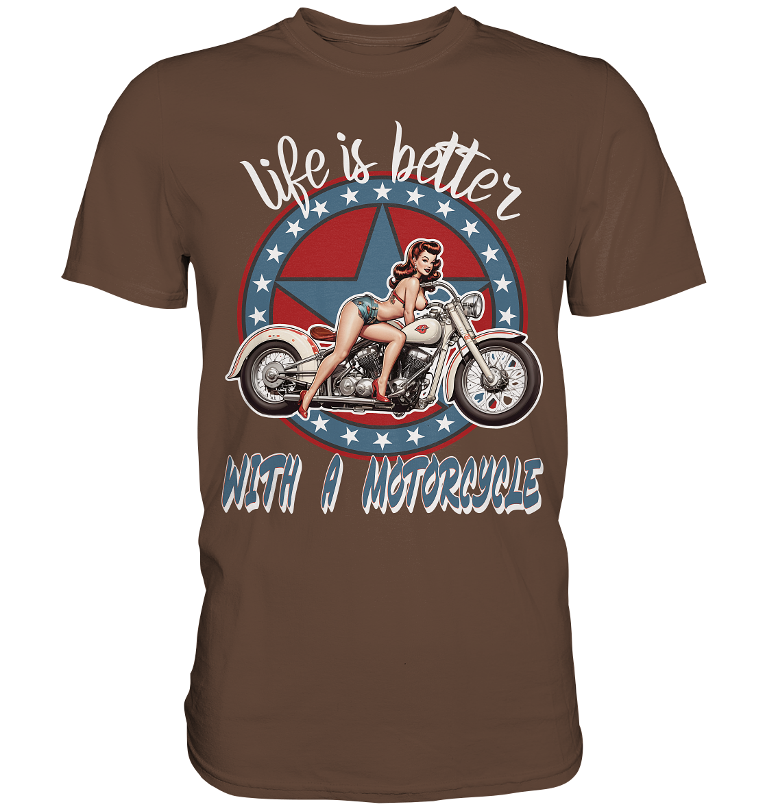 life is better with a motorcycle - Retro Design I - Premium Shirt