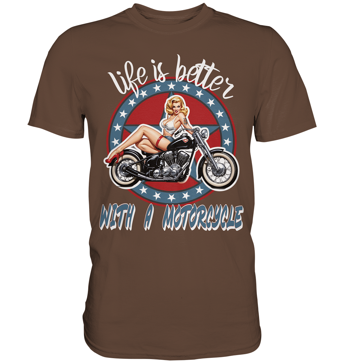 life is better with a motorcycle - Retro Design III - Premium Shirt