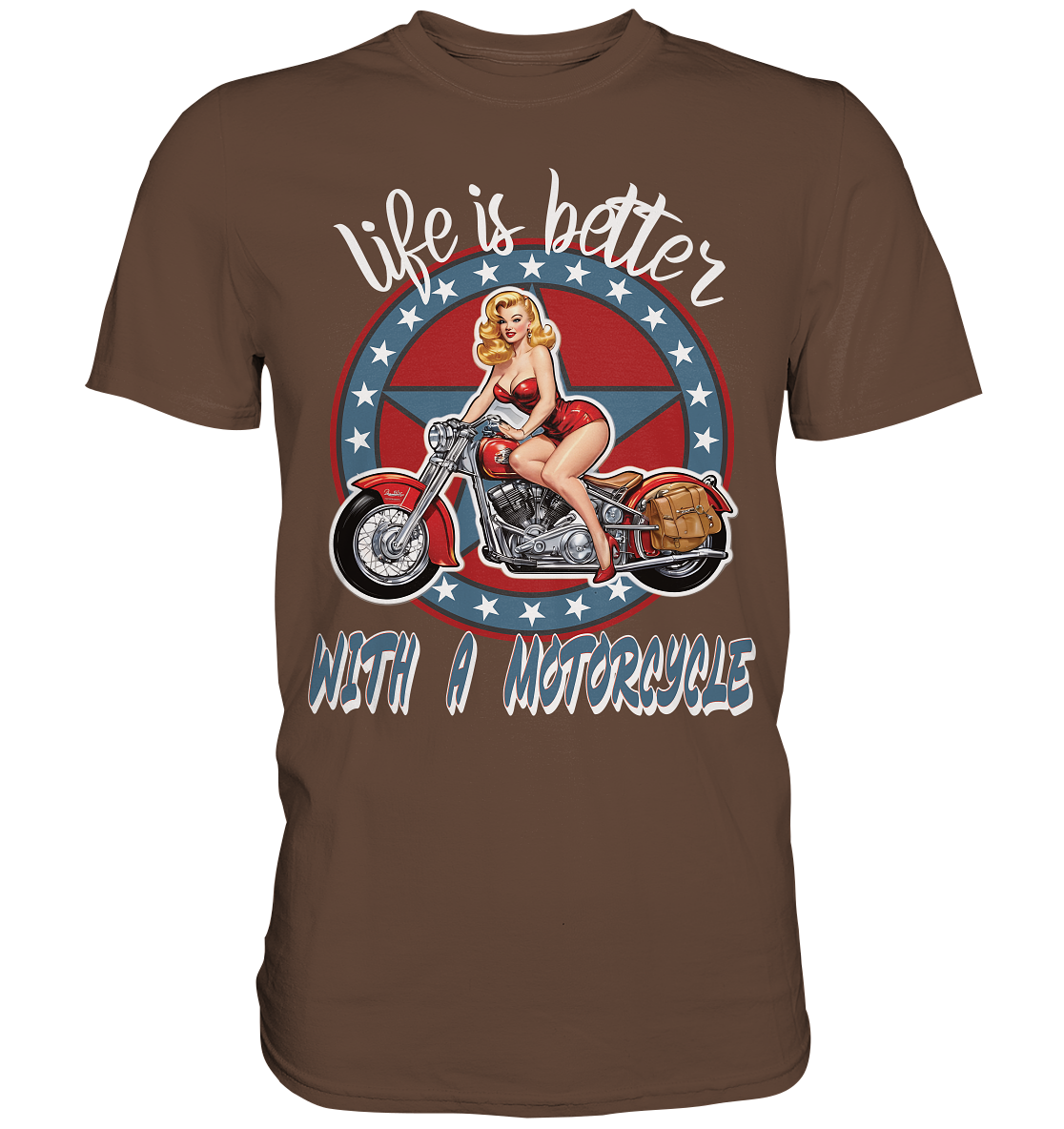 life is better with a motorcycle - Retro Design II - Premium Shirt