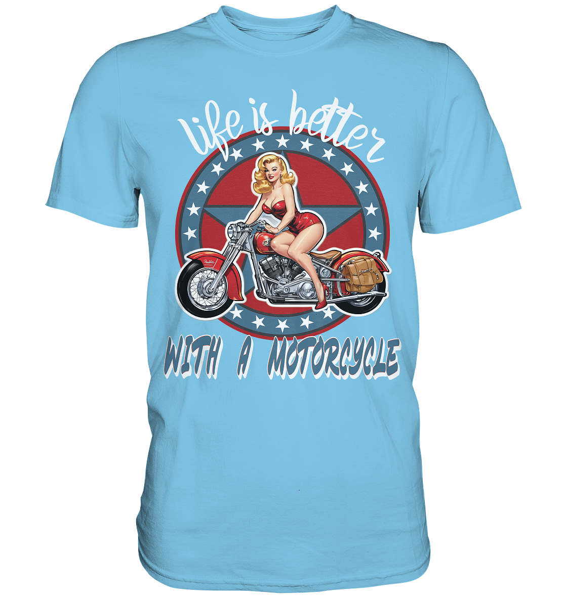 life is better with a motorcycle - Retro Design II - Premium Shirt