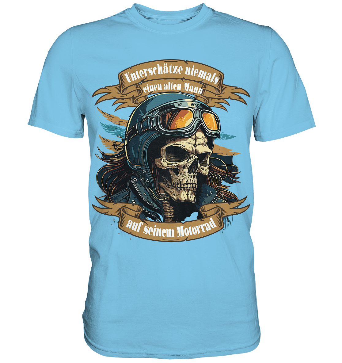 Unterschätze niemals einen alten Mann auf seinem Motorrad - Premium Shirt
