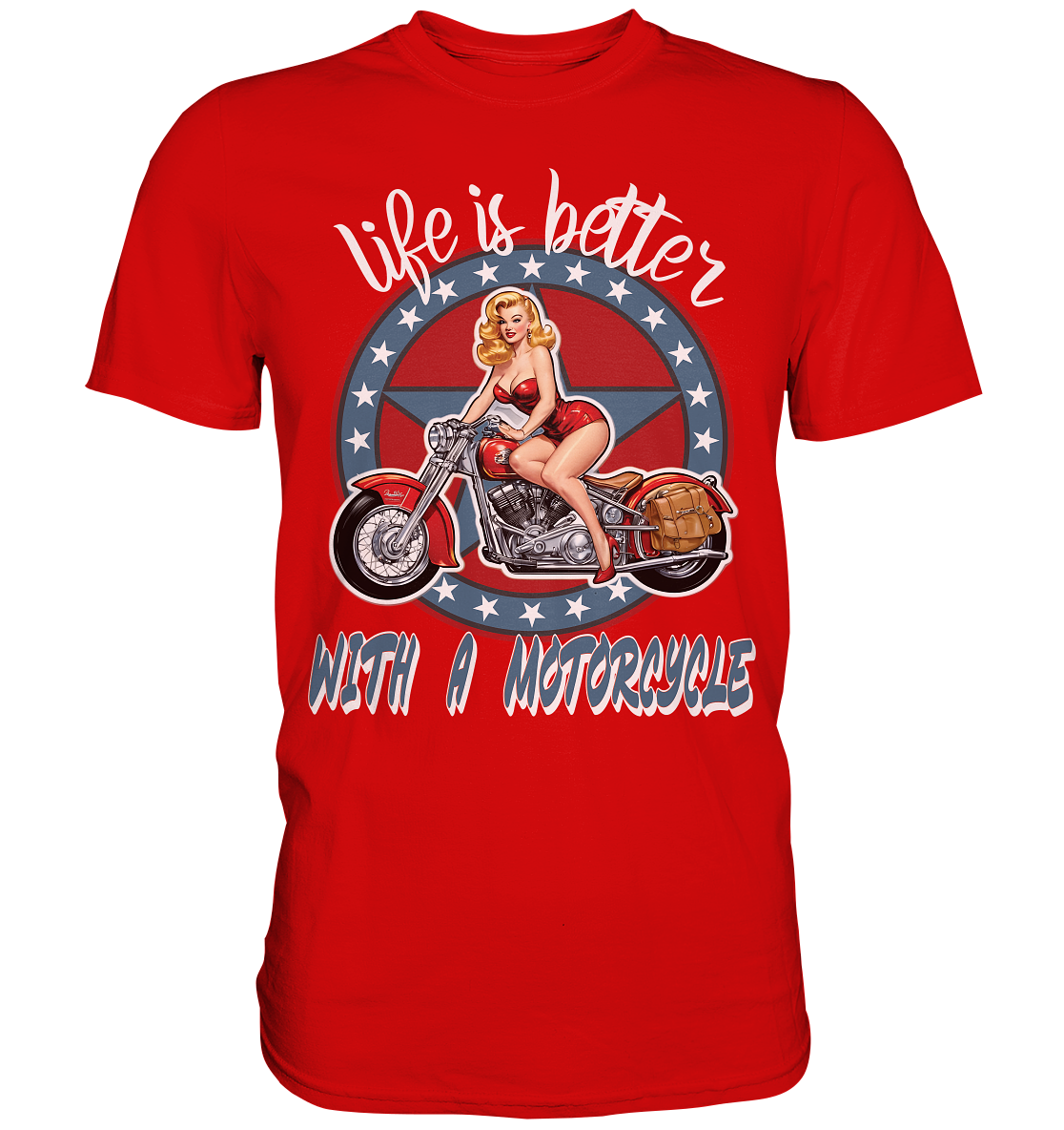 life is better with a motorcycle - Retro Design II - Premium Shirt