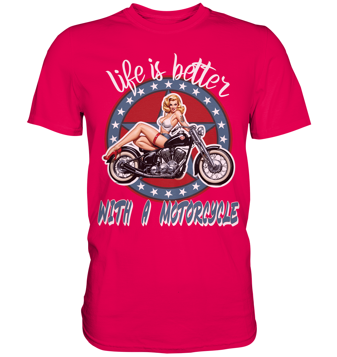 life is better with a motorcycle - Retro Design III - Premium Shirt