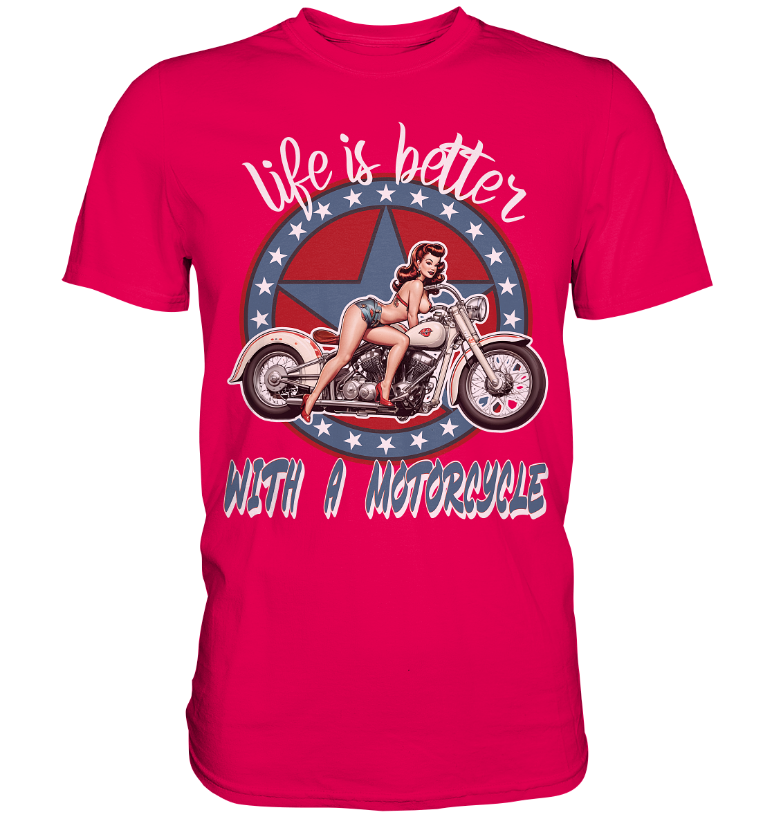 life is better with a motorcycle - Retro Design I - Premium Shirt