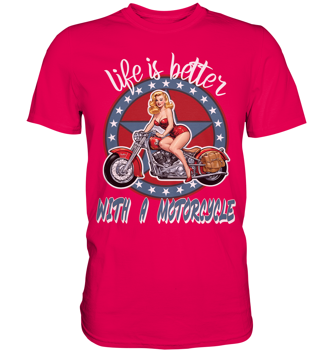 life is better with a motorcycle - Retro Design II - Premium Shirt