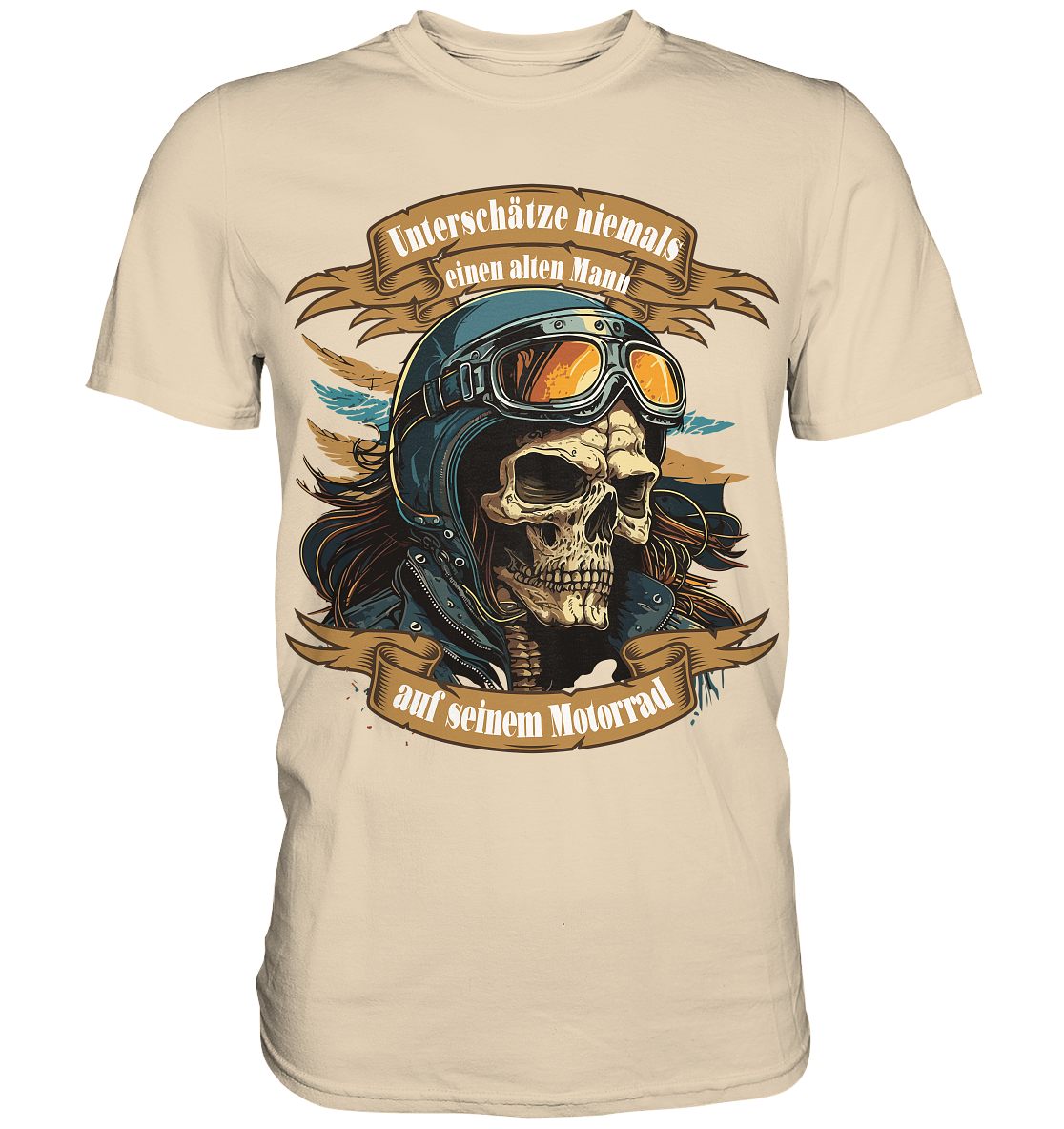 Unterschätze niemals einen alten Mann auf seinem Motorrad - Premium Shirt