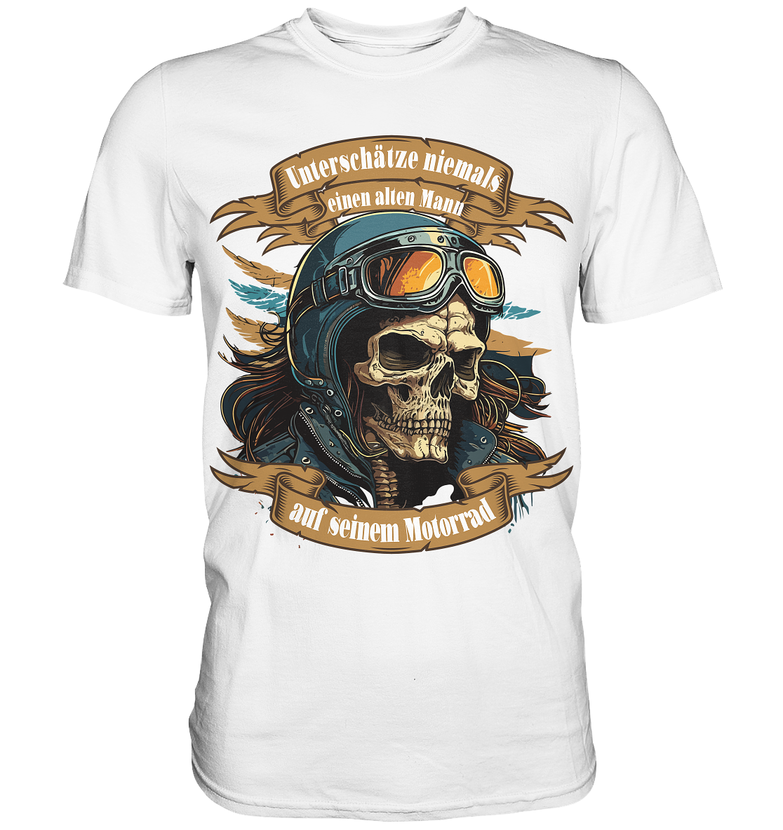 Unterschätze niemals einen alten Mann auf seinem Motorrad - Premium Shirt