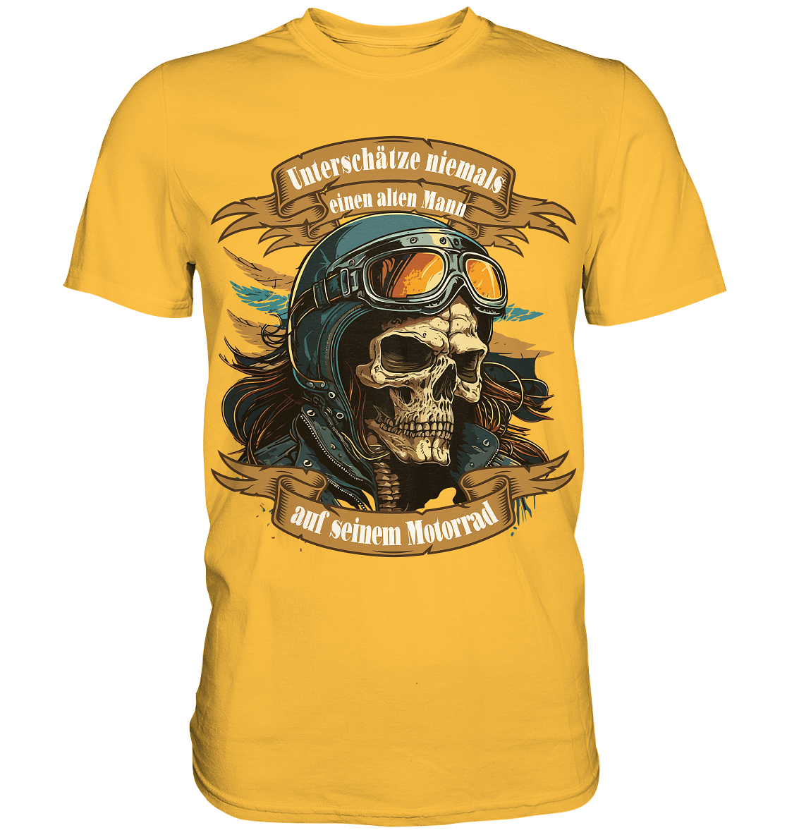 Unterschätze niemals einen alten Mann auf seinem Motorrad - Premium Shirt